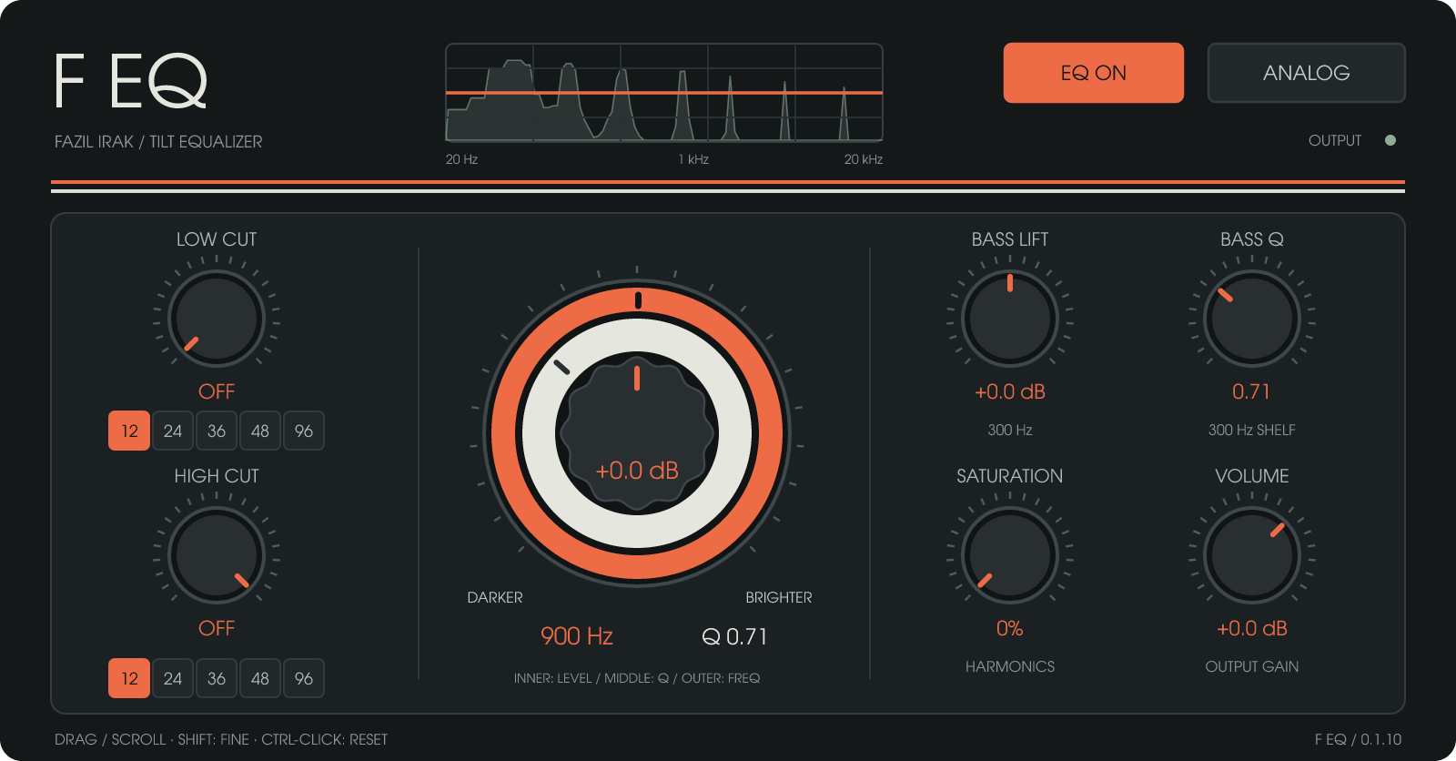 F EQ tilt equalizer paneli